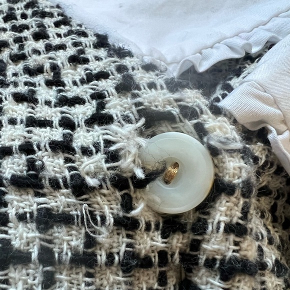 Zara Poplin Peter Pen Collar Tweed Top - Picture 6 of 6